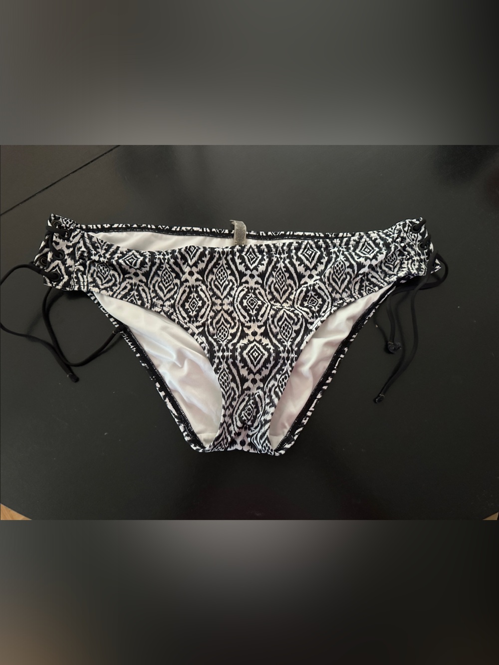 Victoria's Secret Black and White Geometric Bikini Bottom